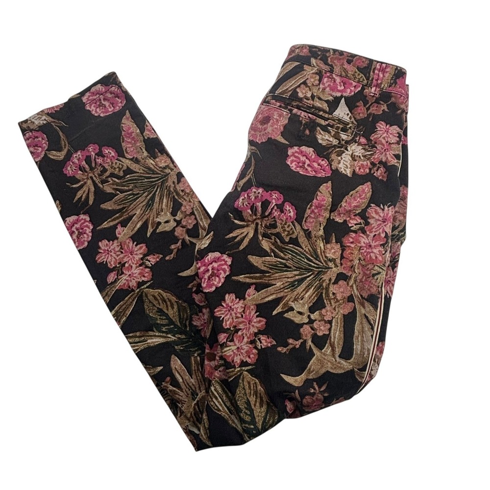 Anthropologie Womens Size 25 Floral Relaxed Fit Chino Pants Actual 27"Wx30.5"Ins - Picture 5 of 15